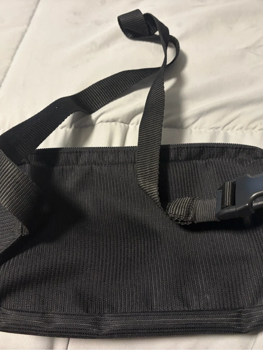 Black unisex Messenger Bag with Lash Tab